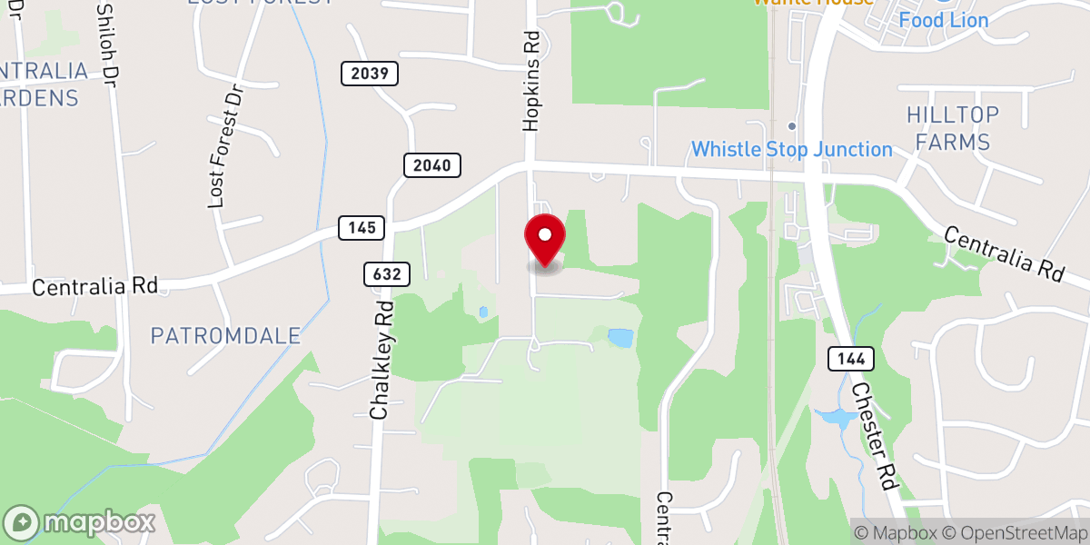 Map showing location of Gateway Baptist Church