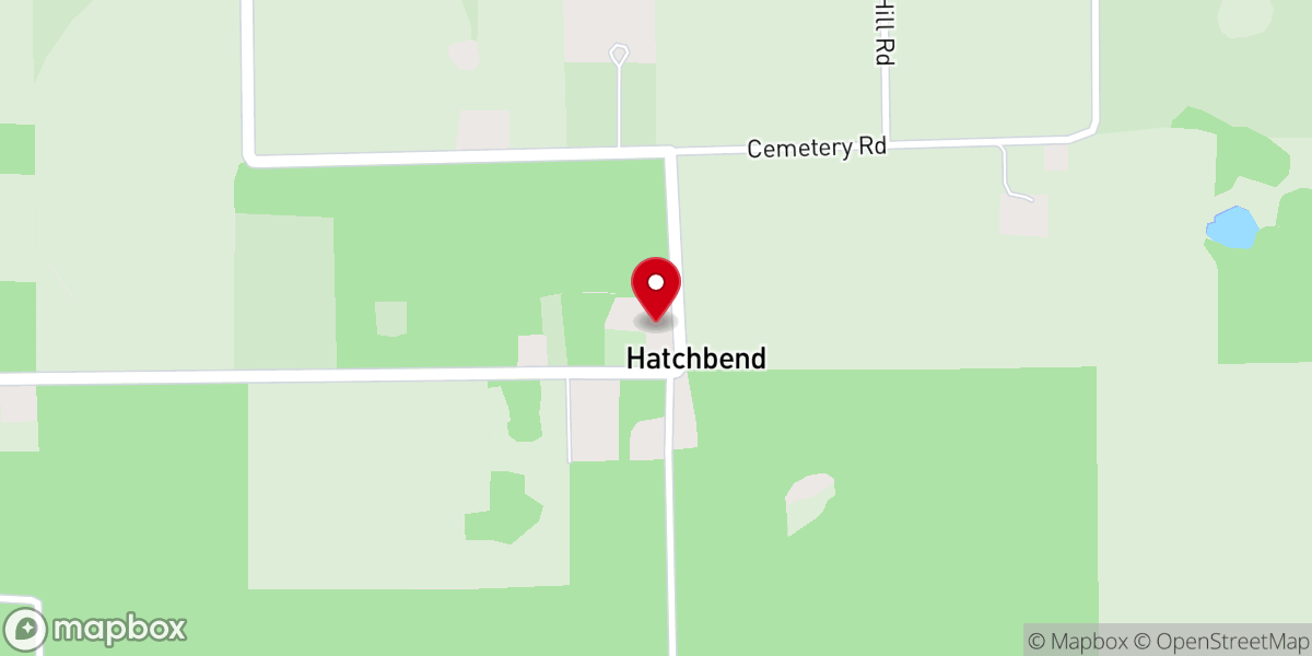 Map showing location of Hatch Bend Baptist Church