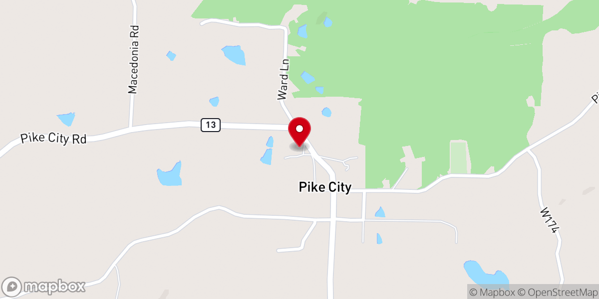 Map showing location of Pike City Missionary Baptist Church