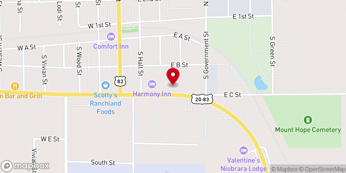 Map showing location of Crossroads Assembly