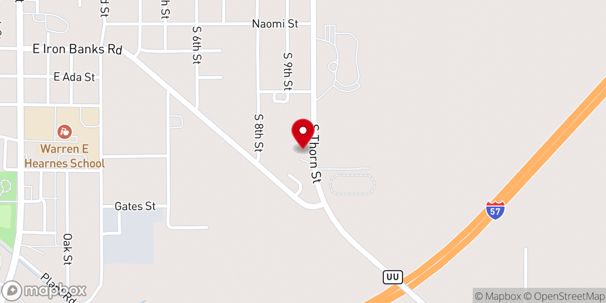 Map showing location of New Hope Church of God In Christ