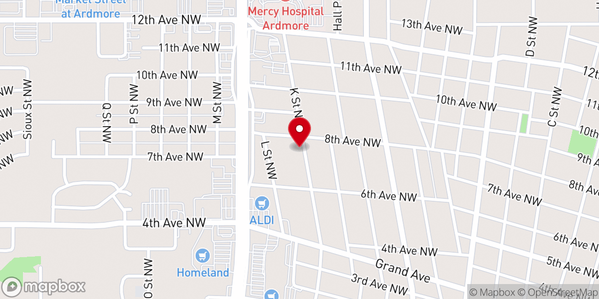 Map showing location of K Street Baptist Church