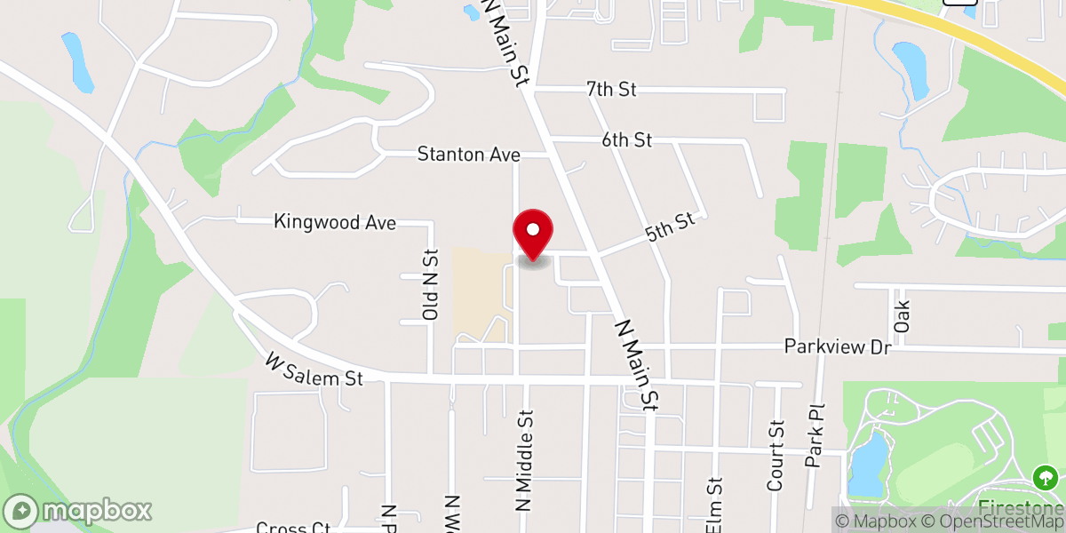 Map showing location of First Christian Church