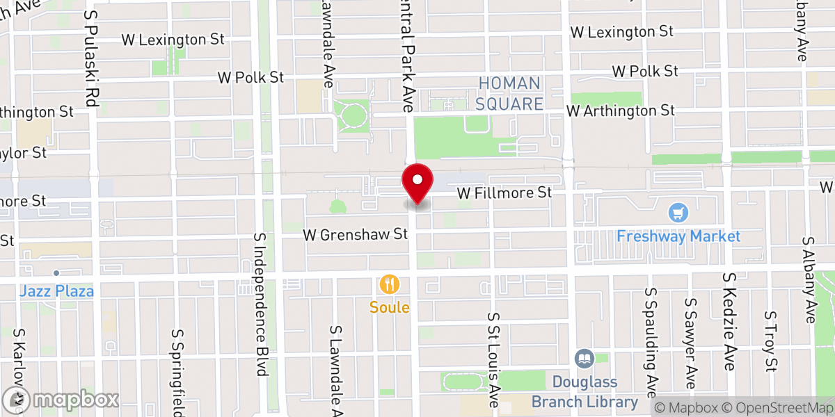 Map showing location of Sunrise Baptist Church