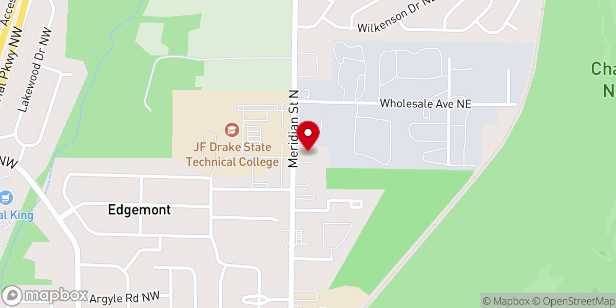 Map showing location of Fellowship Presbyterian Church