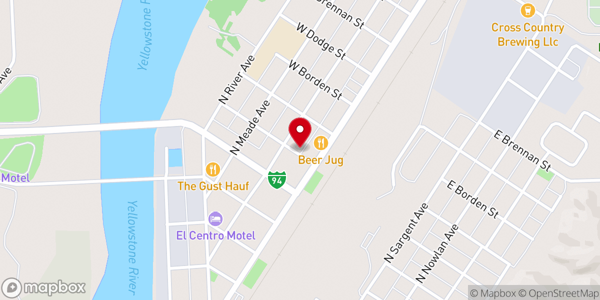 Map showing location of Dawson County Food Bank