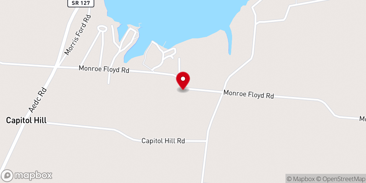 Map showing location of Elk River Baptist Church