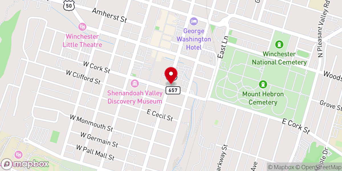 Map showing location of Market Street United Methodist Church