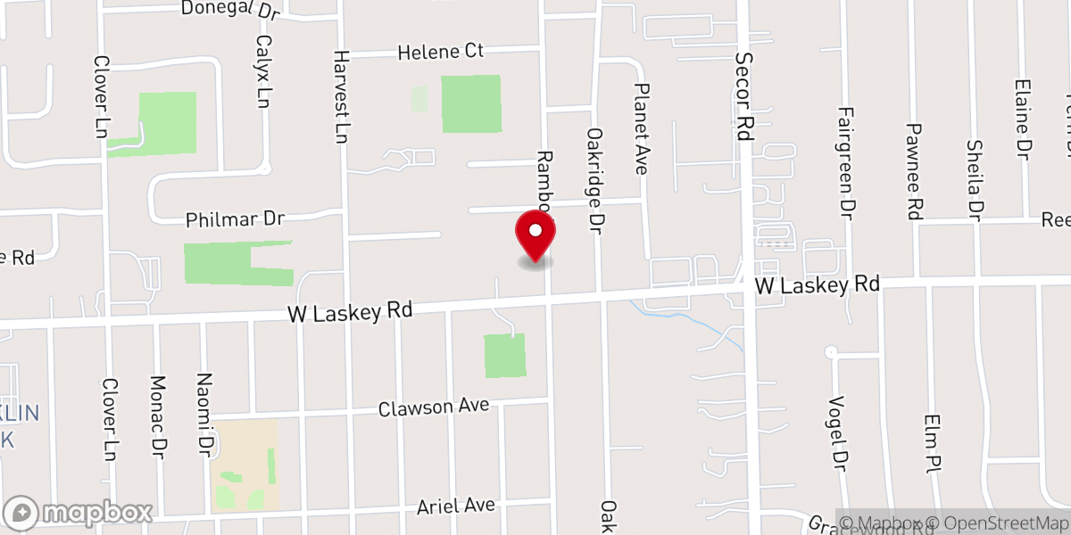 Map showing location of First Foursquare Gospel Church of Toledo