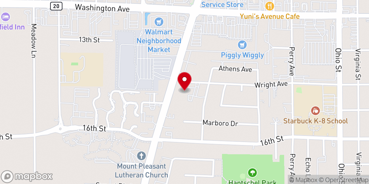 Map showing location of Fellowship Baptist Church
