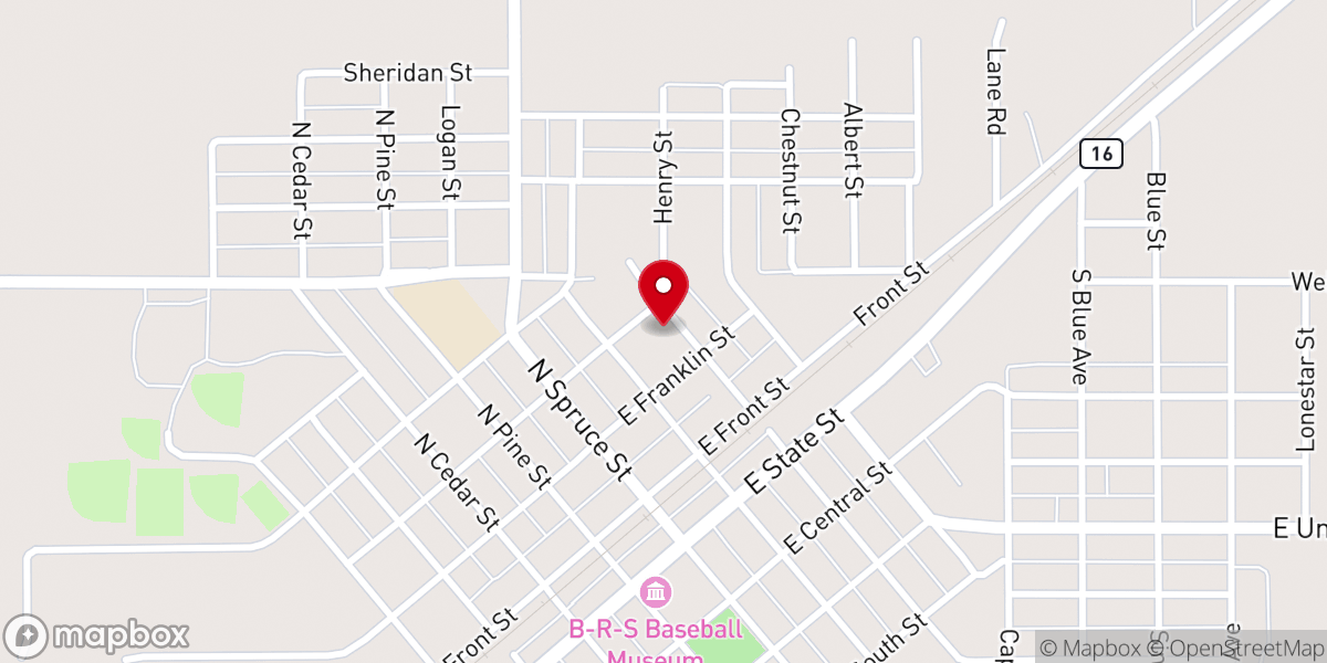 Map showing location of First Pentecostal Church of Nokomis
