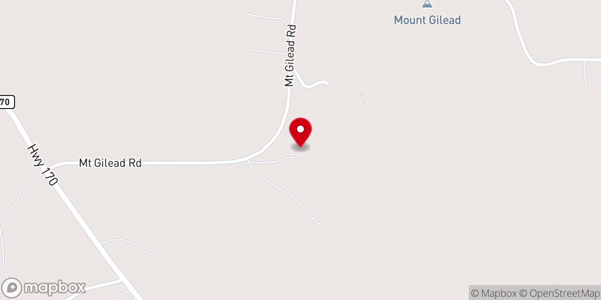 Map showing location of Mt Gilead Baptist Church