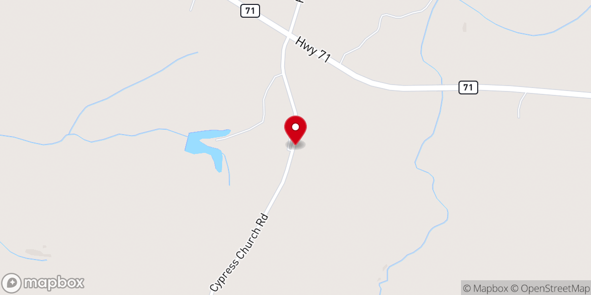 Map showing location of Cypress Chapel