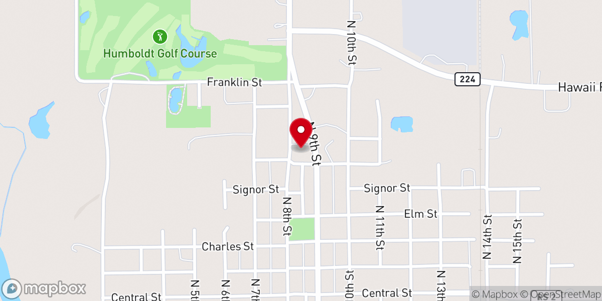 Map showing location of Humboldt Methodist Church