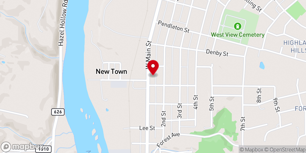 Map showing location of West Radford Church of God