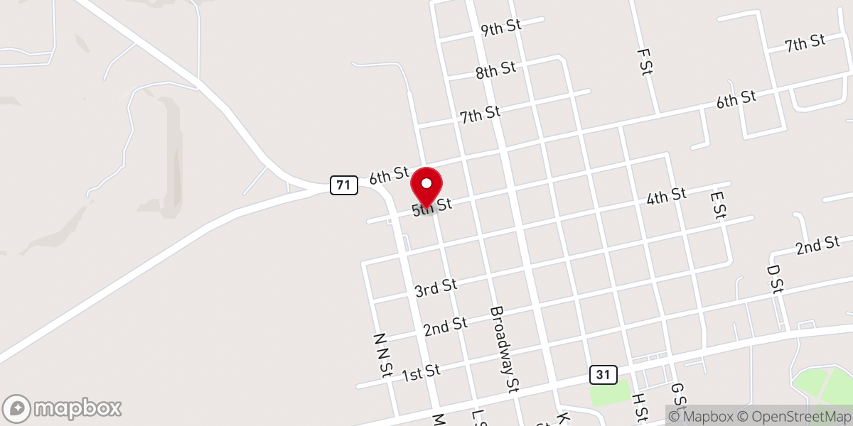 Map showing location of Harvest Church of Quinton