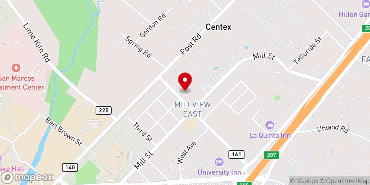 Map showing location of Abundant Life Christian Church - San Marcos