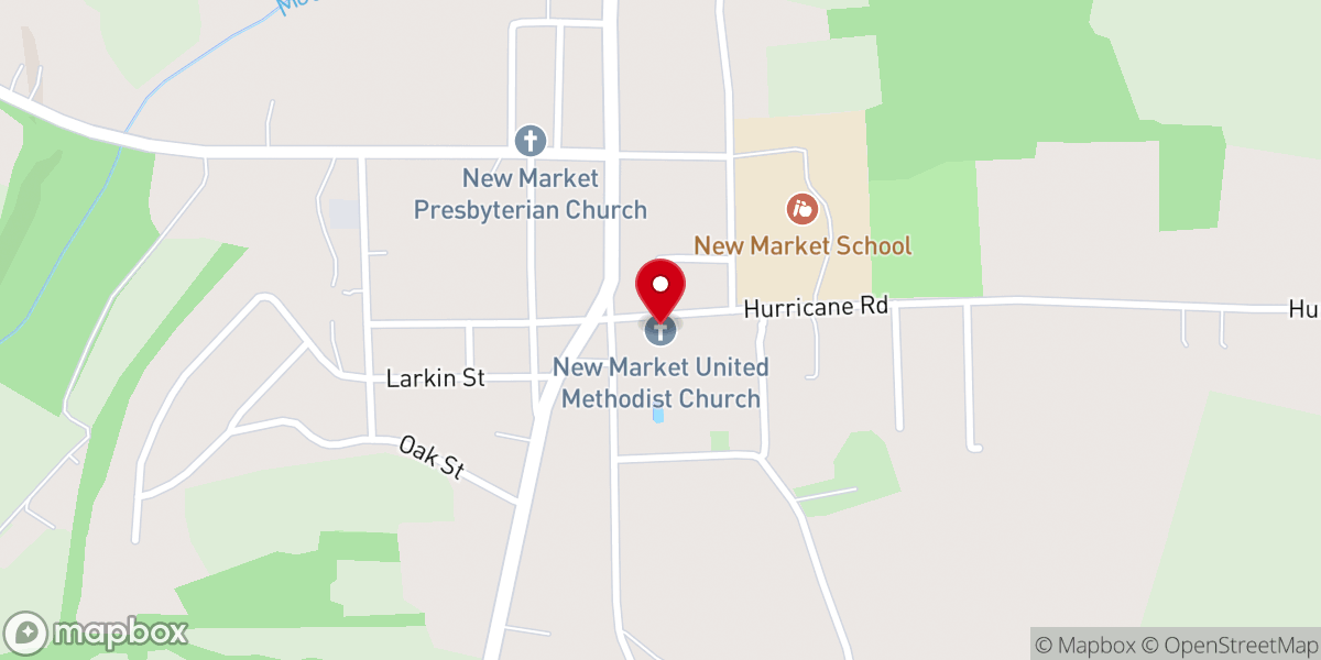 Map showing location of New Market United Methodist Church