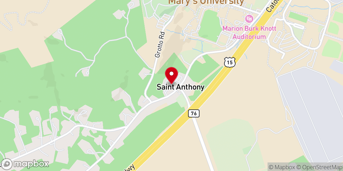 Map showing location of St Anthony Shrine