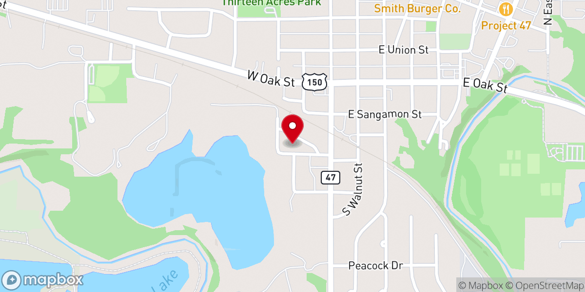 Map showing location of Sangamon Valley Church - a Foursquare Gospel Church