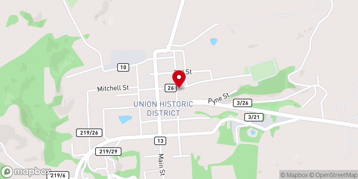 Map showing location of All Saint's Episcopal Church