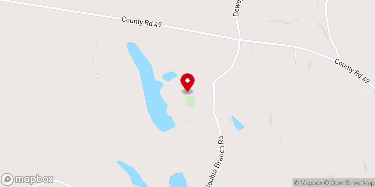 Map showing location of Double Branches Church