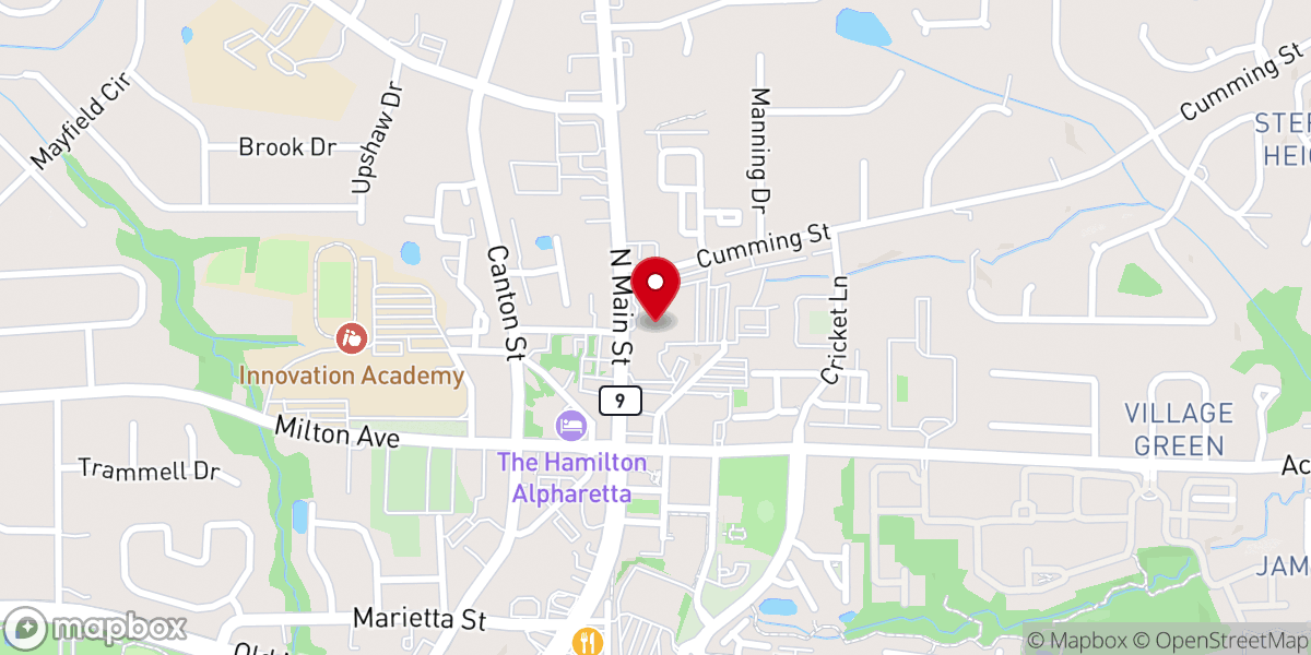 Map showing location of Alpharetta First United Methodist Church