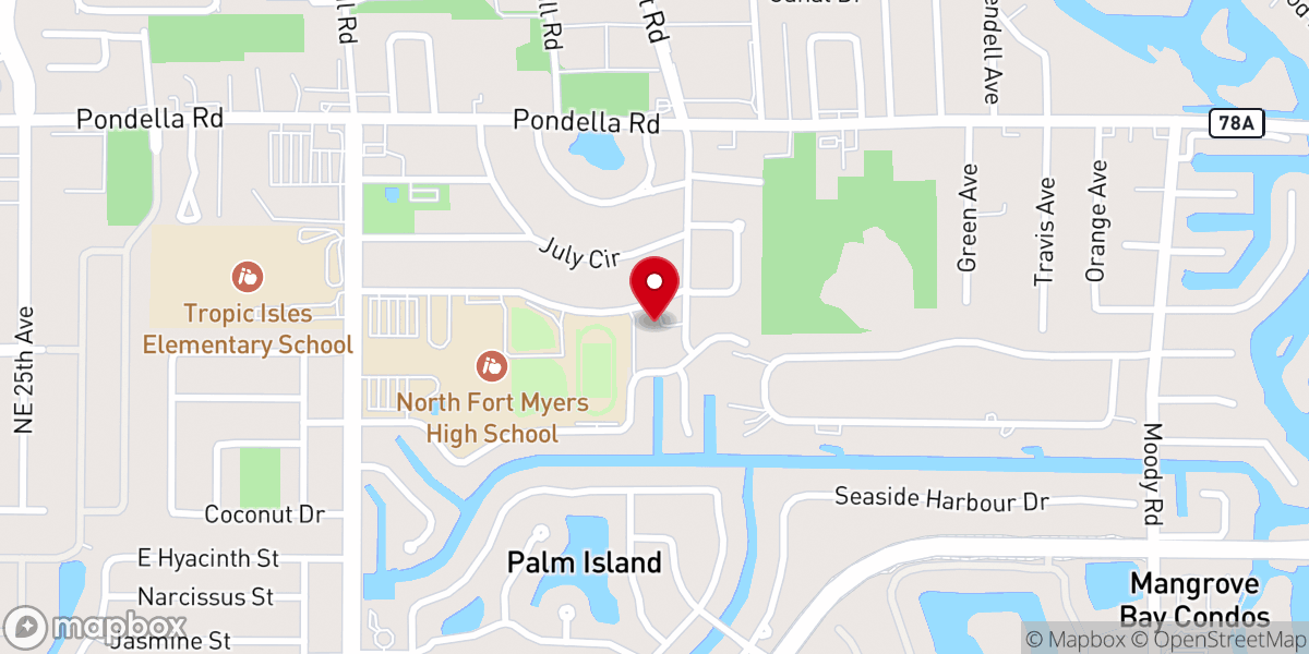 Map showing location of Fort Myers Spanish Seventh-day Adventist Church