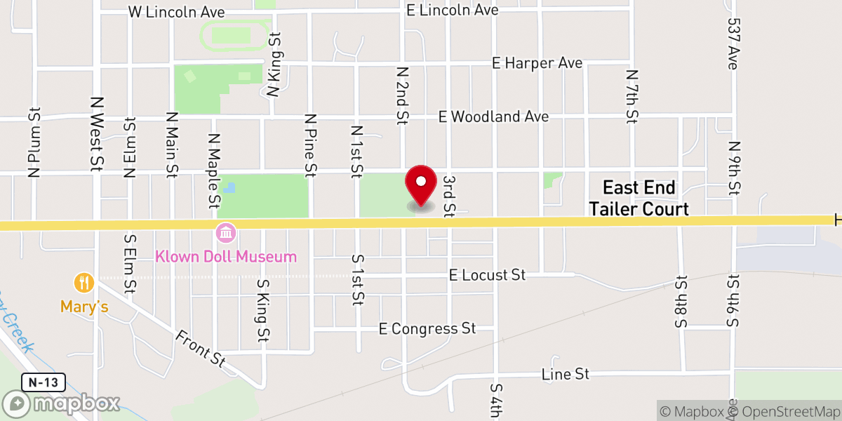 Map showing location of Saint Paul Catholic Church