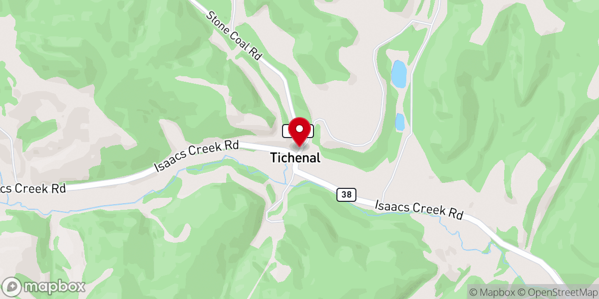 Map showing location of Isaacs Creek Baptist Church