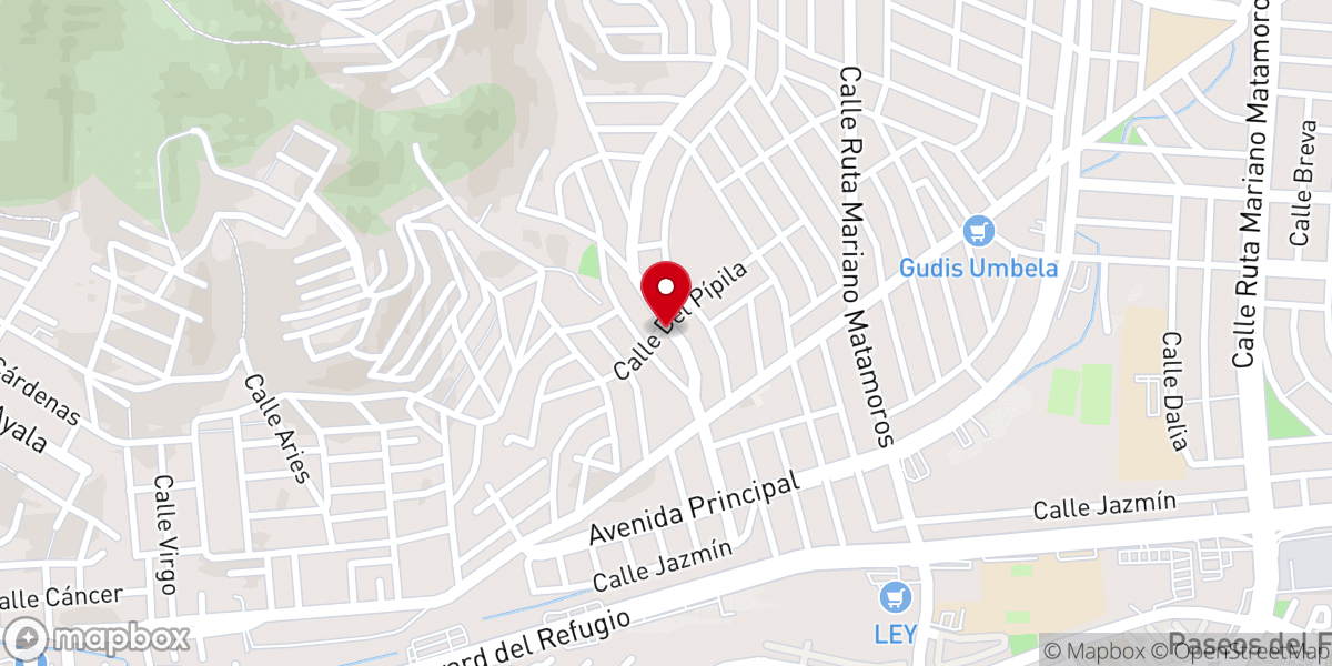 Map showing location of Iglesia Cristiana Pentecostes Mar de Cristal