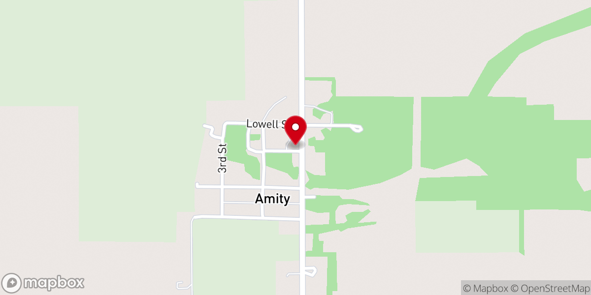 Map showing location of Amity Methodist Church
