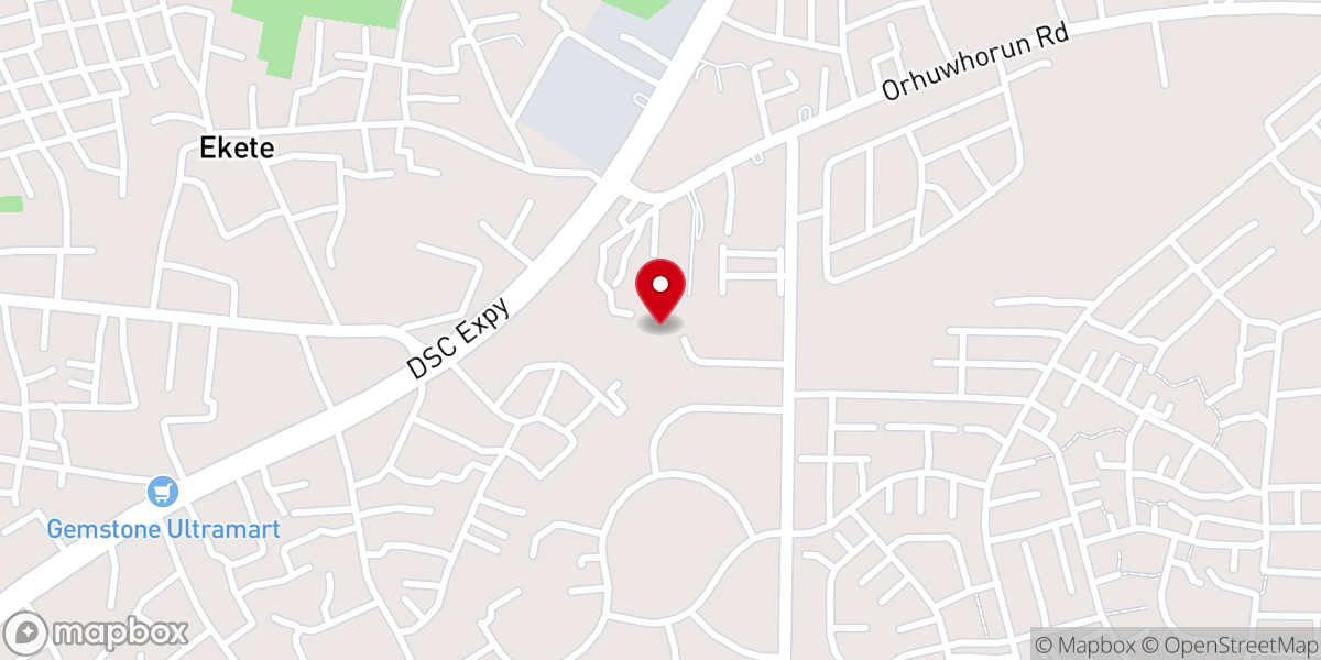Map showing location of Living Faith Church Udu (Winners Chapel Udu)