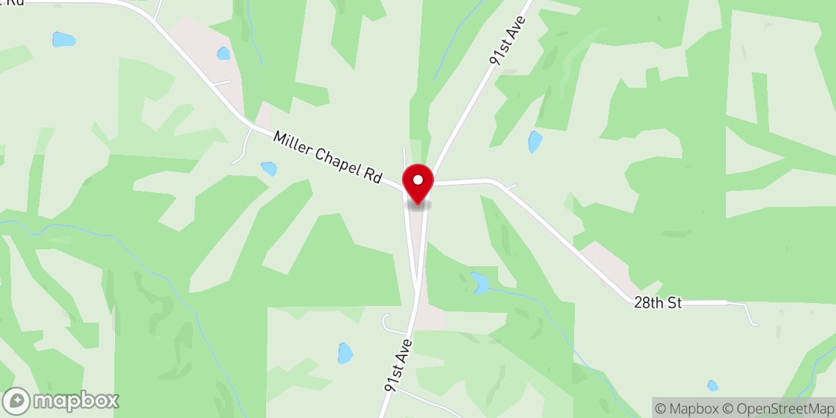 Map showing location of Miller Chapel