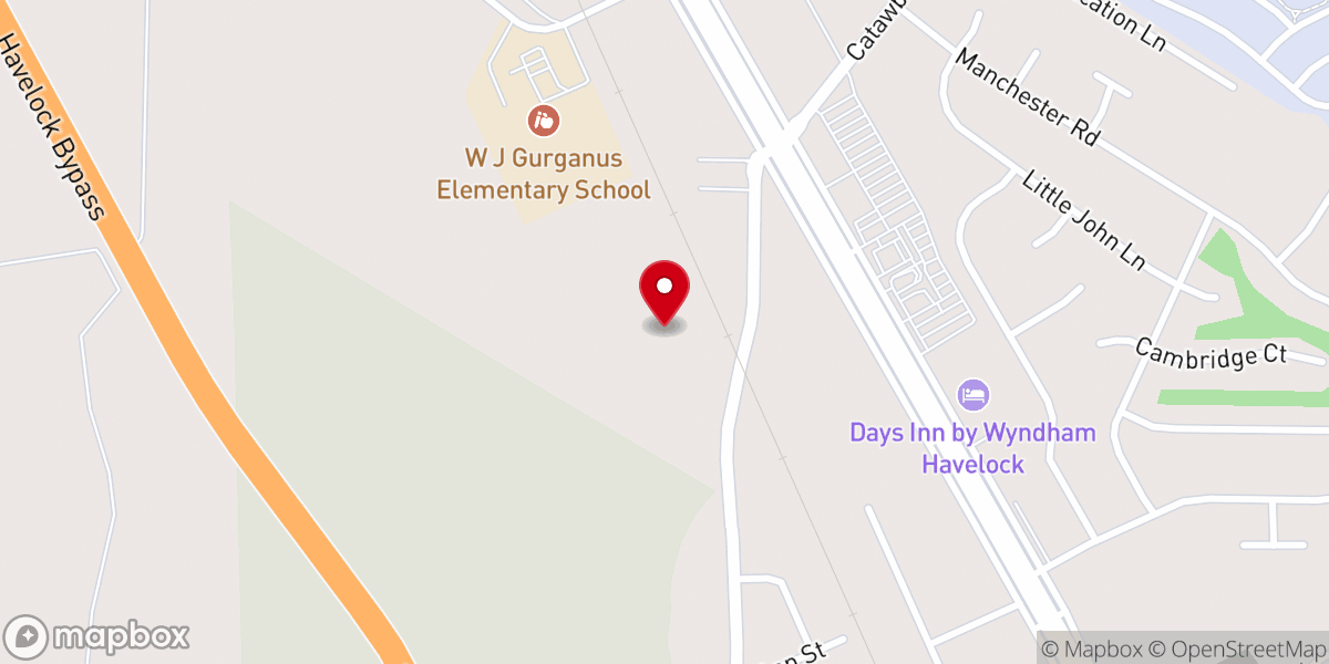 Map showing location of Coastal Beacon Church-Nazarene