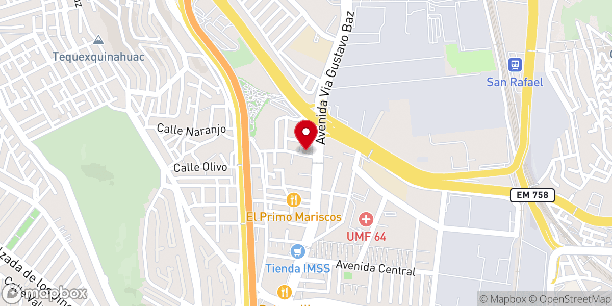 Map showing location of Parroquia del Divino Salvador en Tequexquinahuac