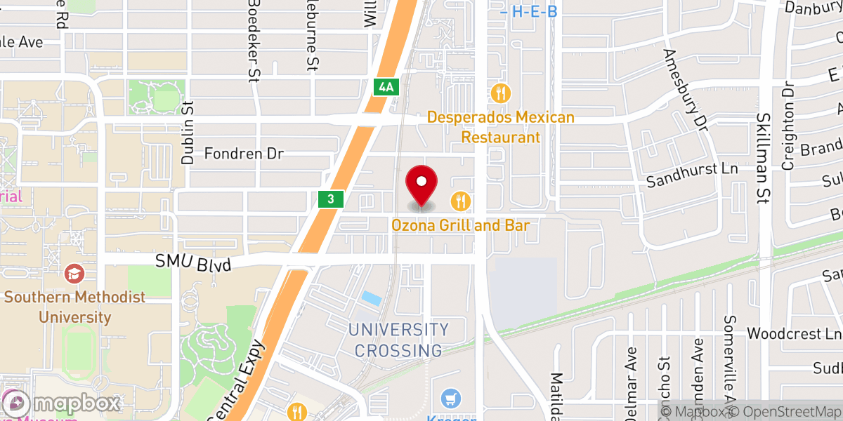 Map showing location of Trinity Bible Church of Dallas