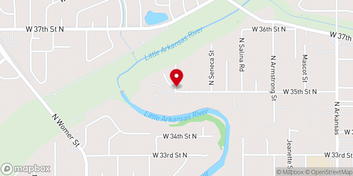Map showing location of Shekinah Faith Training Center of Kansas Inc