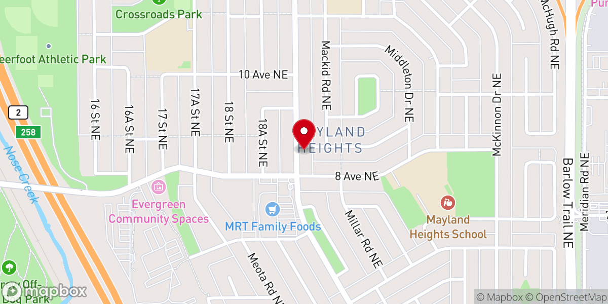 Map showing location of Crossroads Community Church