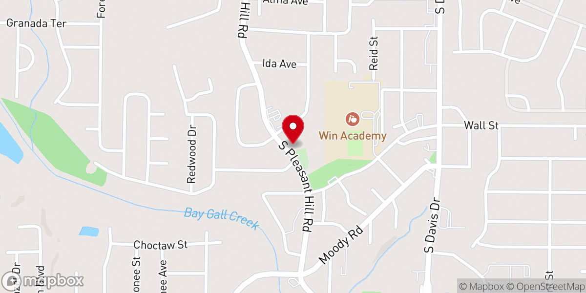 Map showing location of Pleasant Hill Primative Baptist Church