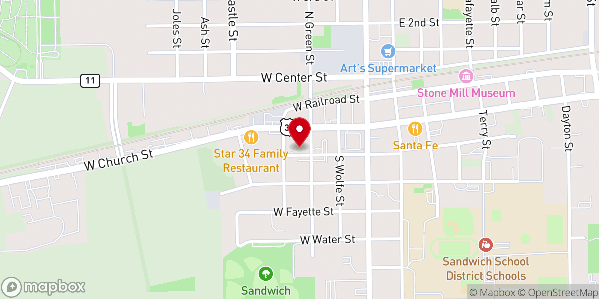 Map showing location of Sandwich Church of the Nazarene