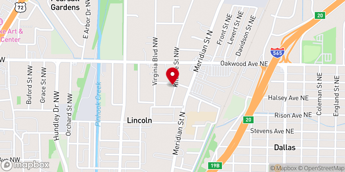 Map showing location of Greater Works Christian Center