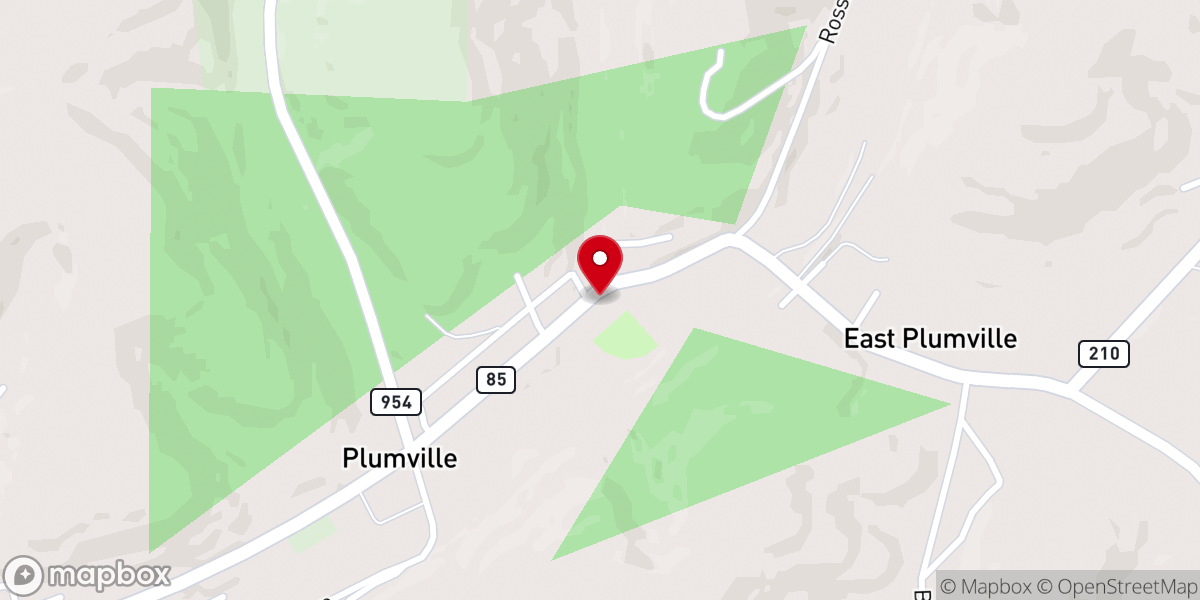 Map showing location of Presbyterian Church-Plumville