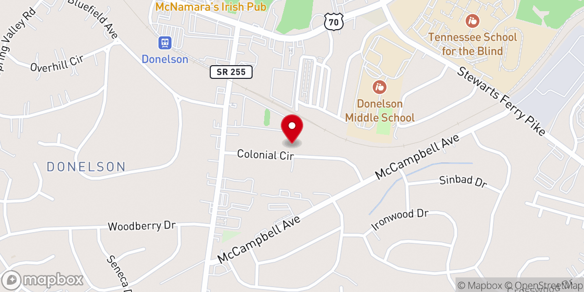 Map showing location of Lebanon Road Church of Christ