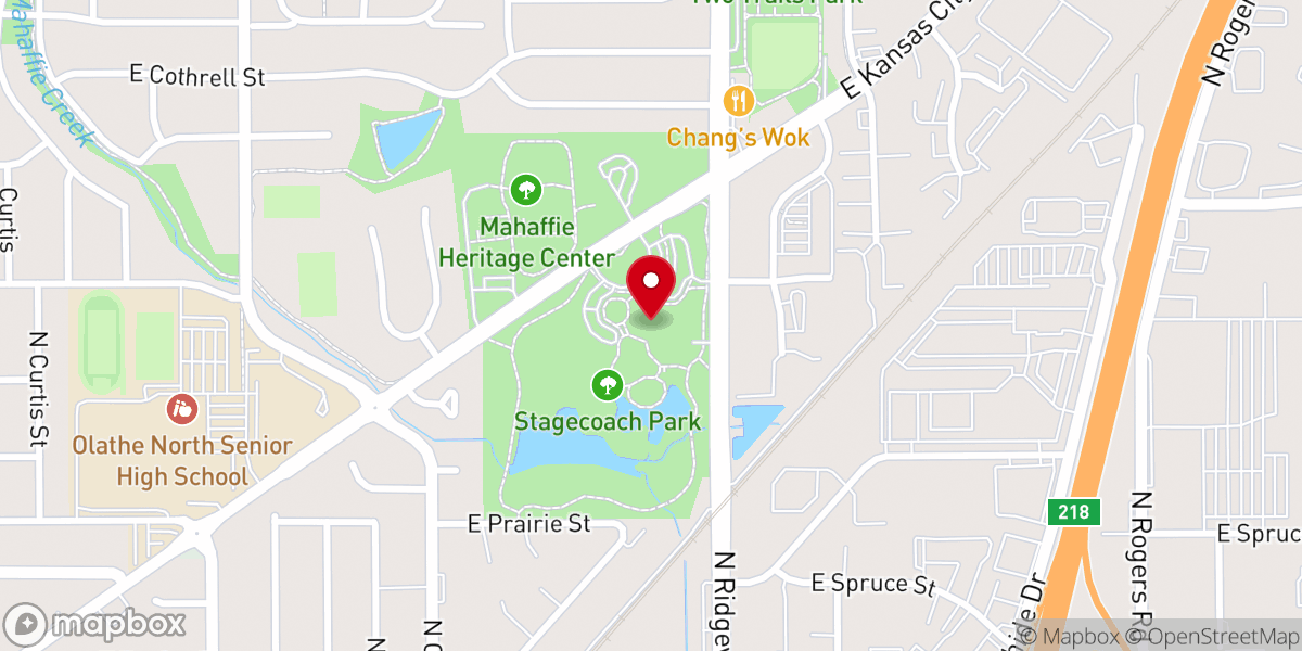 Map showing location of Olathe Community Prayer Breakfast Inc