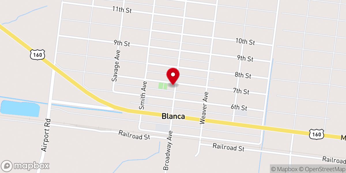 Map showing location of Calvary Church Blanca