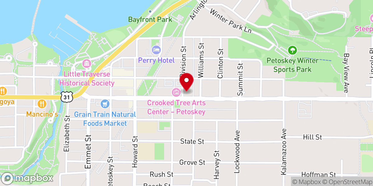 Map showing location of First Presbyterian Church