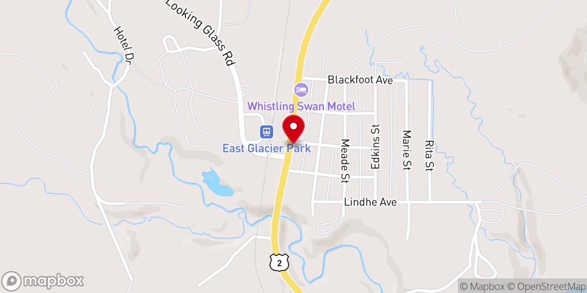 Map showing location of Glacier Park Trading Co