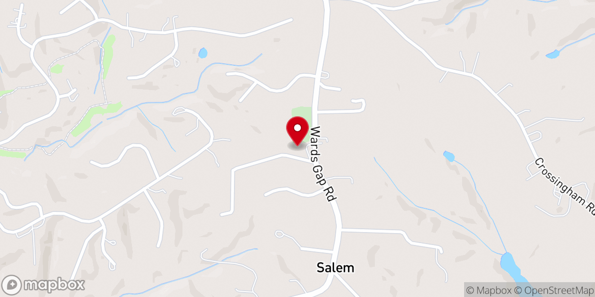 Map showing location of Salem Fellowship Church