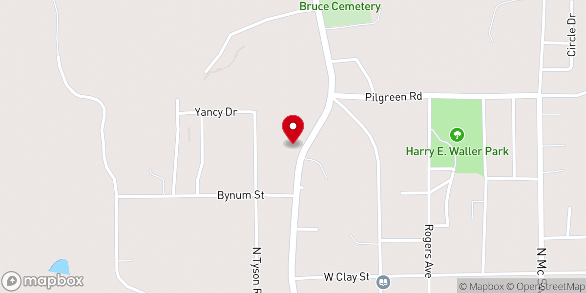 Map showing location of Victory Baptist Church